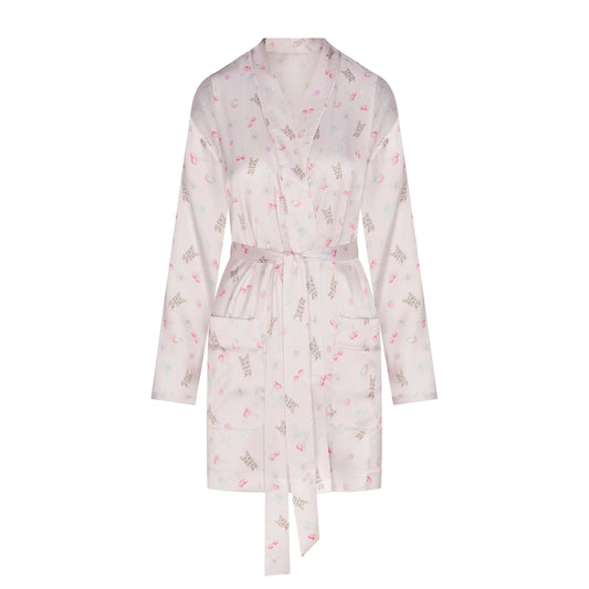 WOVEN SHINE ROBE | BARELY PINK SNACK BAG