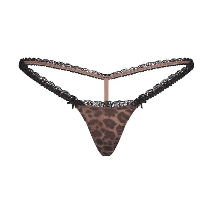 FITS EVERYBODY LACE MICRO THONG | UMBER LEOPARD PRINT
