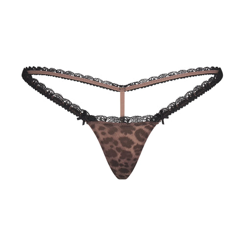 FITS EVERYBODY LACE MICRO THONG | UMBER LEOPARD PRINT