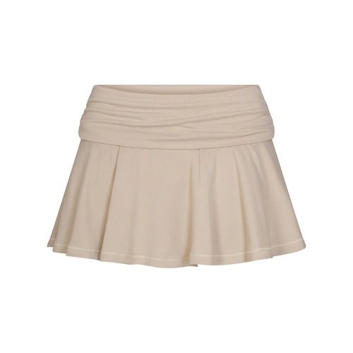 COTTON JERSEY FOLDOVER MINI SKORT | STONE