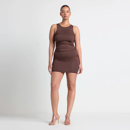VETTESE X SKIMS SMOOTH LAYERS TANK DRESS | COCOA