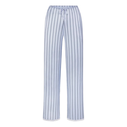 WOVEN SHINE LACE PANT | PERIWINKLE WIDE STRIPE