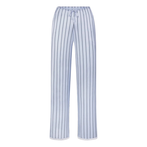 WOVEN SHINE LACE PANT | PERIWINKLE WIDE STRIPE