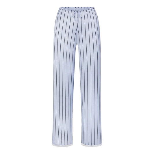 WOVEN SHINE LACE PANT | PERIWINKLE WIDE STRIPE