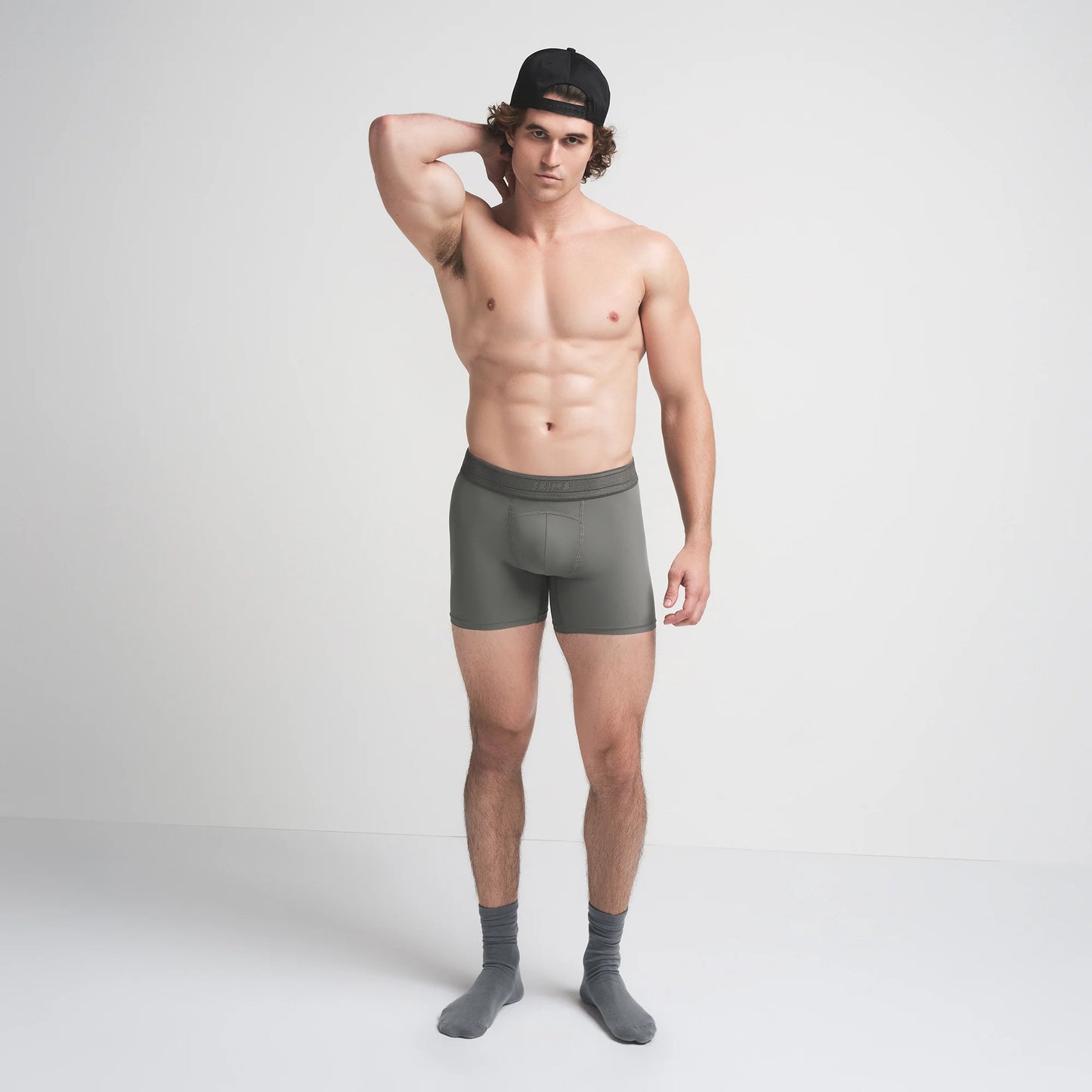 SKIMS FLEX MENS 5" BOXER BRIEF | GUNMETAL