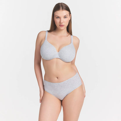 EVERYDAY COTTON FULL COVERAGE BRA | LIGHT HEATHER GREY