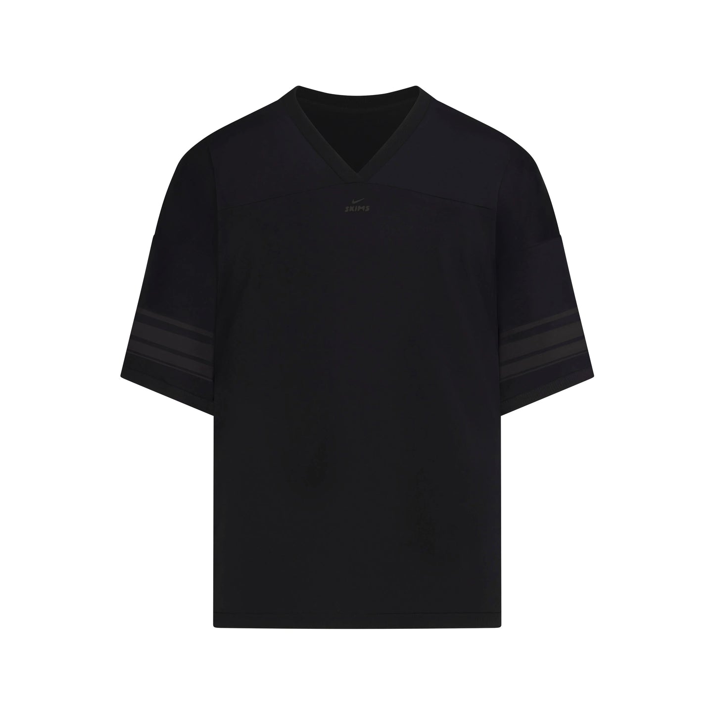 NikeSKIMS STRETCH KNIT OVERSIZED V-NECK TOP | OBSIDIAN