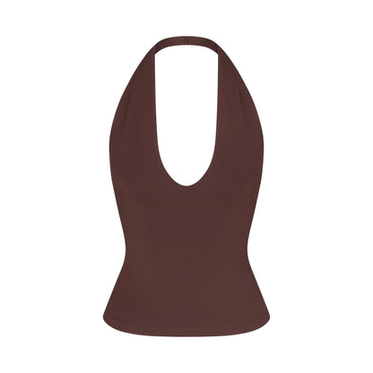 SMOOTH LAYERS HALTER TOP | COCOA