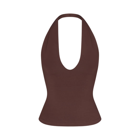 SMOOTH LAYERS HALTER TOP | COCOA