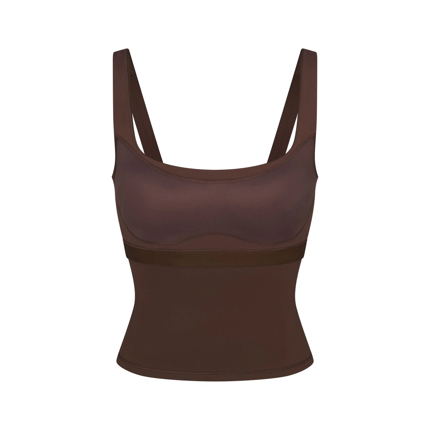 NikeSKIMS MATTE SQUARE NECK TANK | DARK SEPIA