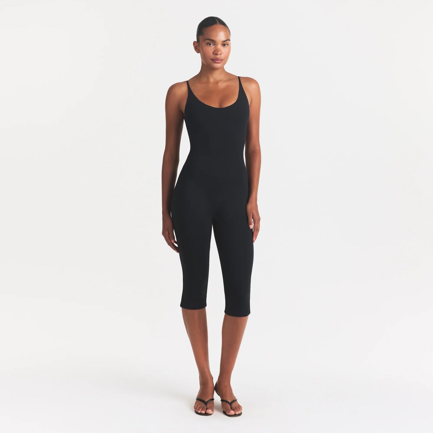 SMOOTH LAYERS CAPRI CATSUIT | OBSIDIAN