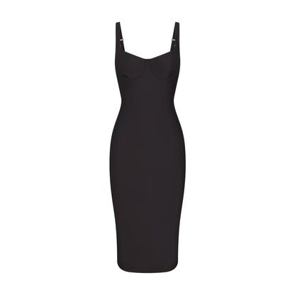 SKIMS BODY MIDI DRESS | ONYX