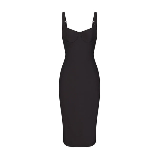 SKIMS BODY MIDI DRESS | ONYX