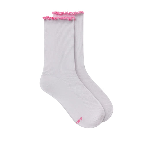 LETTUCE EDGE CREW SOCK 2-PACK | BUBBLEGUM AND SNOW