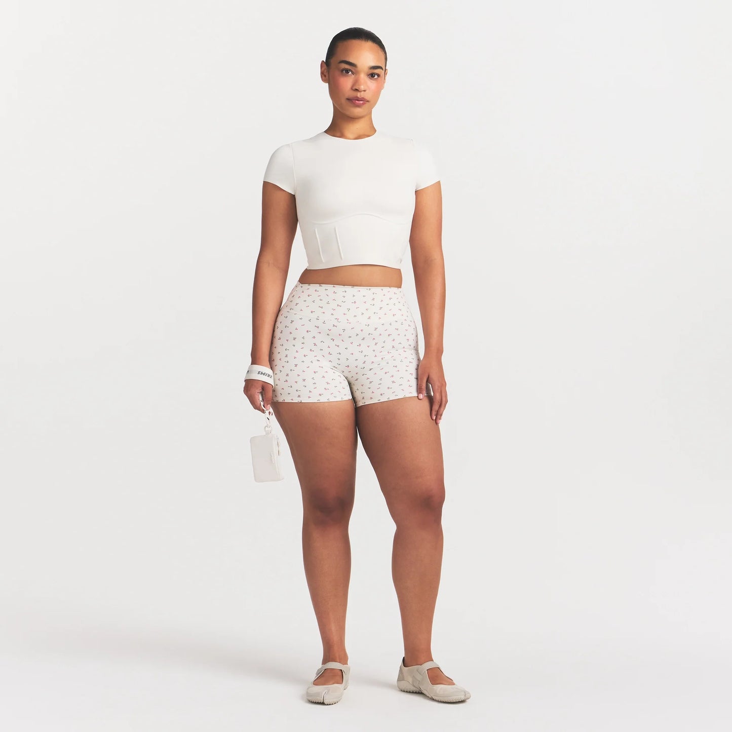 NikeSKIMS MATTE CROPPED CORSET T-SHIRT | IVORY