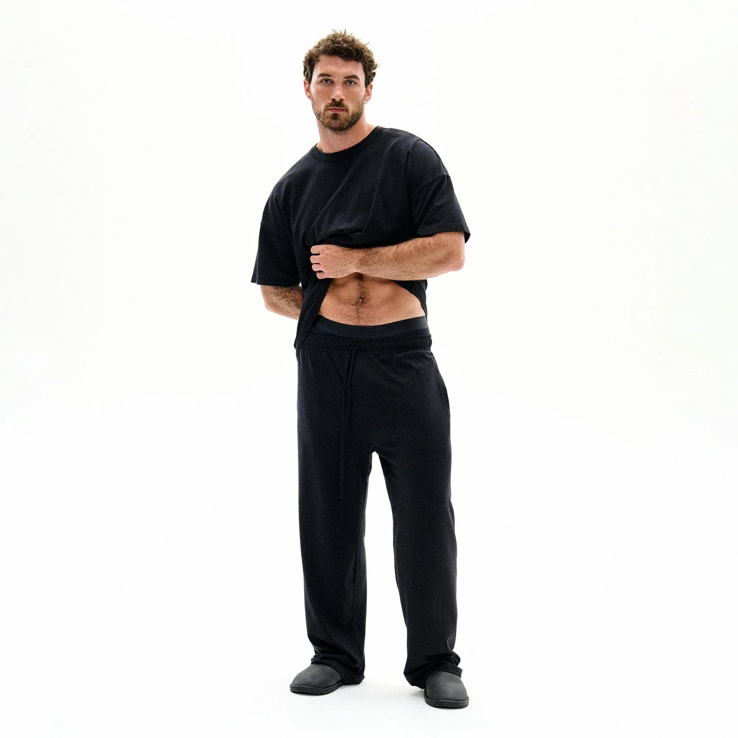 JERSEY LOUNGE MENS RELAXED STRAIGHT LEG PANT | OBSIDIAN