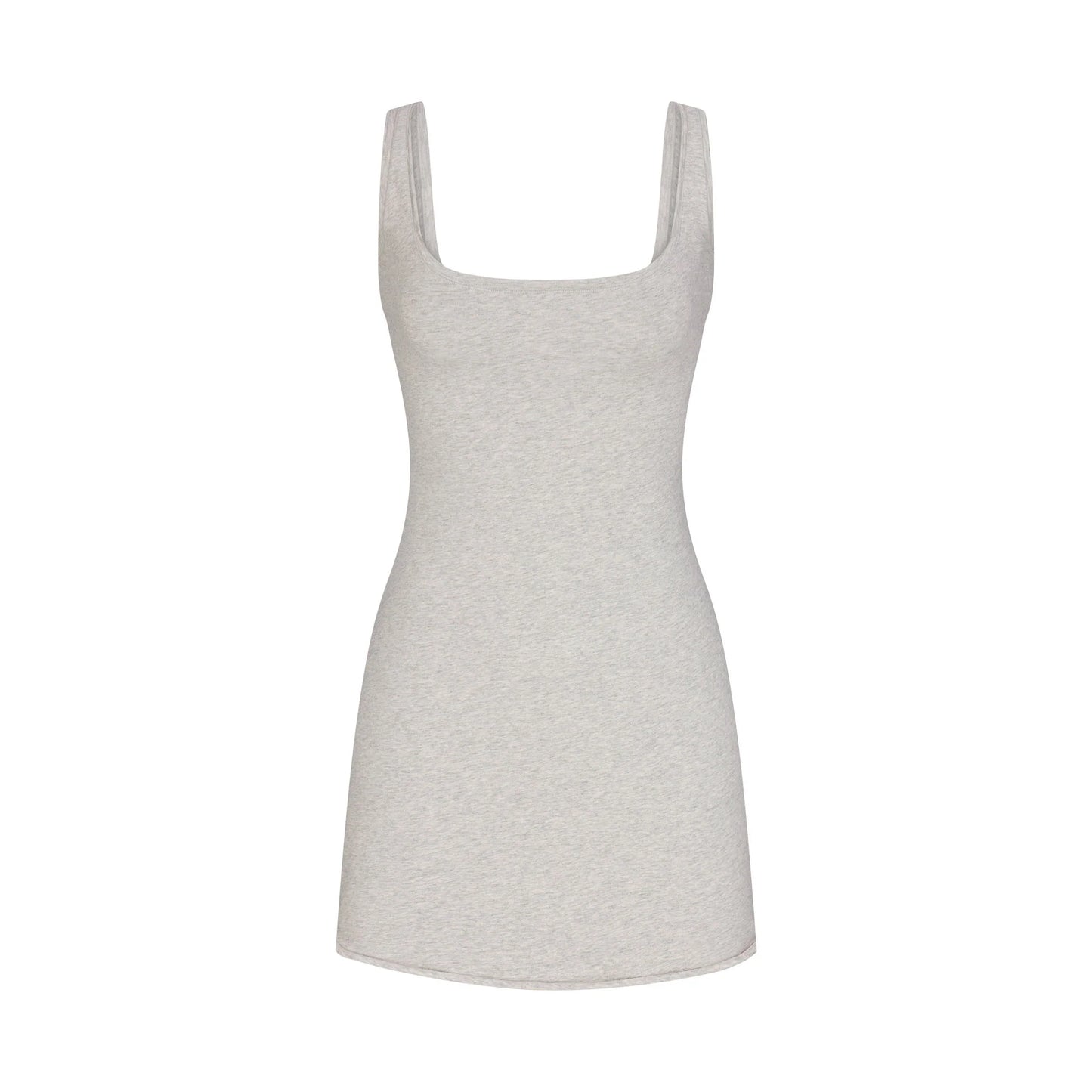 COTTON JERSEY MINI DRESS | LIGHT HEATHER GREY