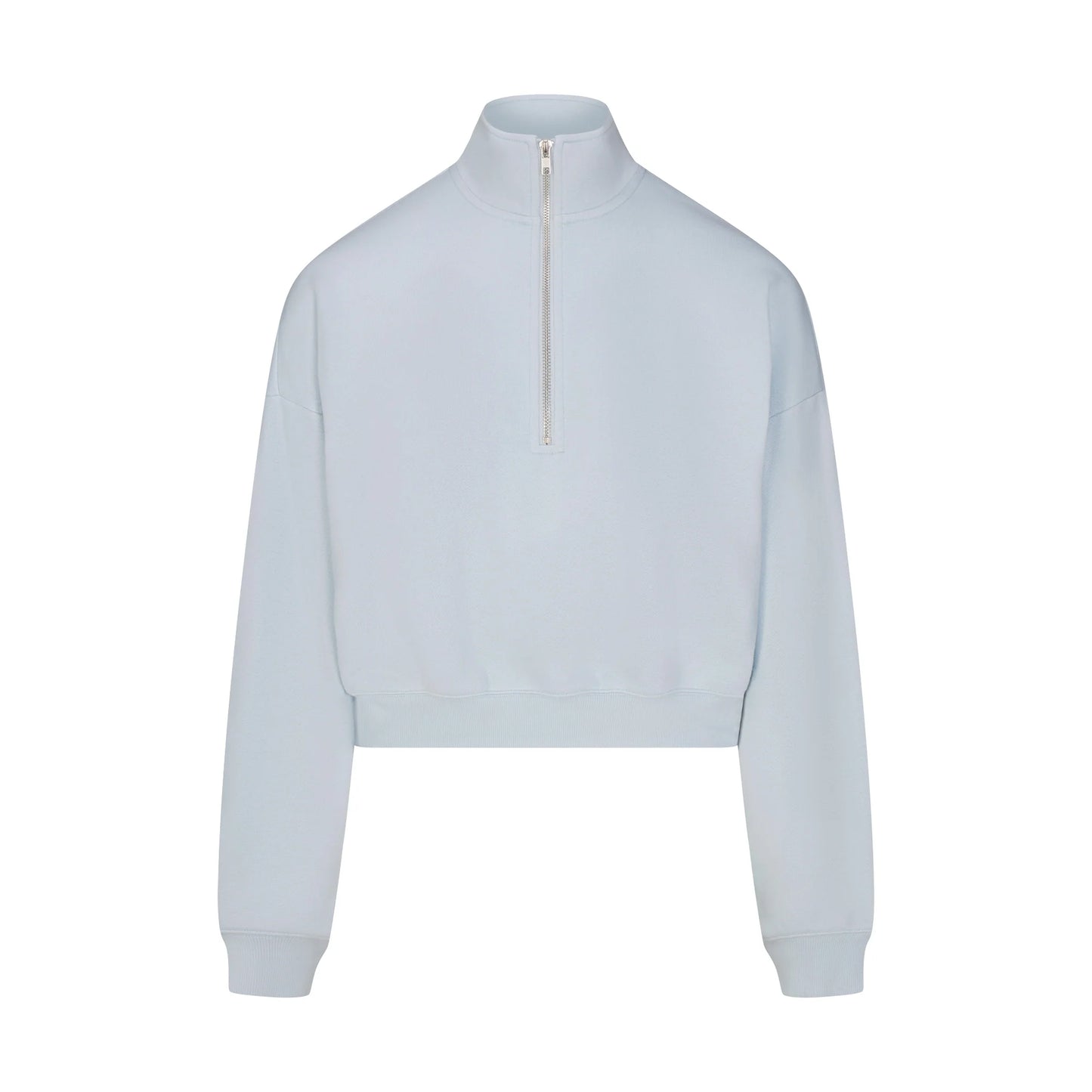 DRAPEY FRENCH TERRY HALF ZIP | POWDER BLUE