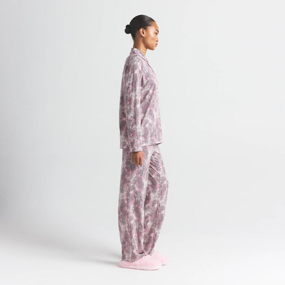 SKIMS SLEEP LONG SLEEVE BUTTON UP SET | BLOOM MINI MULTI ANIMAL