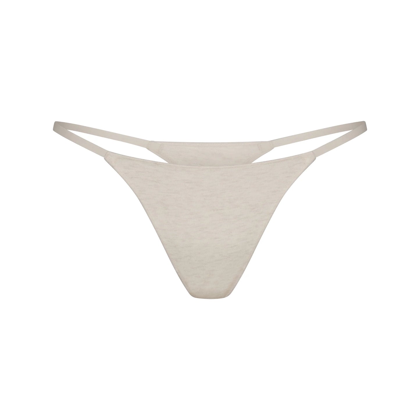 LIGHTWEIGHT COTTON STRING THONG | OATMEAL HEATHER