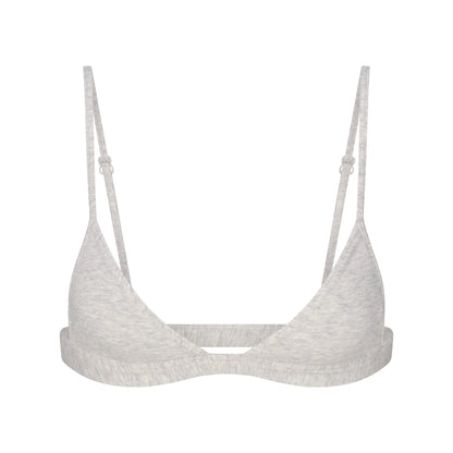 EVERYDAY COTTON TRIANGLE BRALETTE | LIGHT HEATHER GREY