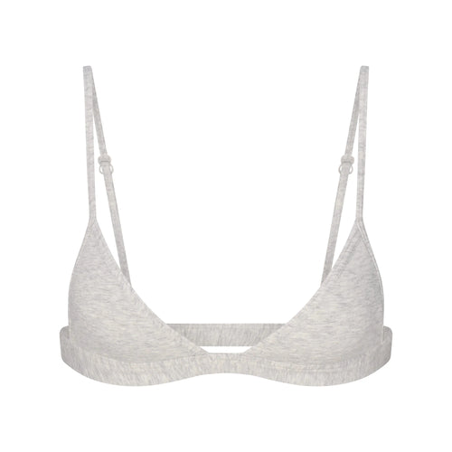EVERYDAY COTTON TRIANGLE BRALETTE | LIGHT HEATHER GREY