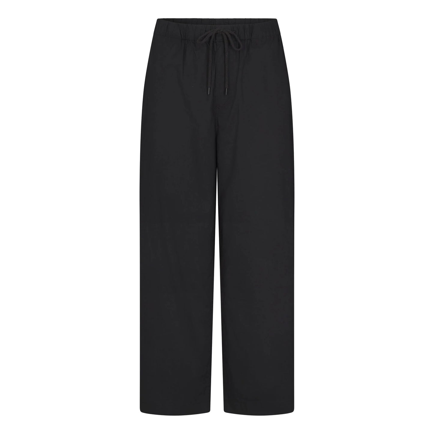 WOVEN COTTON OVERSIZED STRAIGHT LEG PANT | ONYX