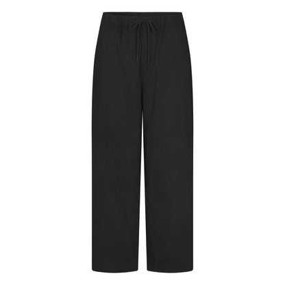 WOVEN COTTON OVERSIZED STRAIGHT LEG PANT | ONYX