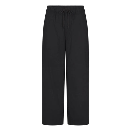 WOVEN COTTON OVERSIZED STRAIGHT LEG PANT | ONYX