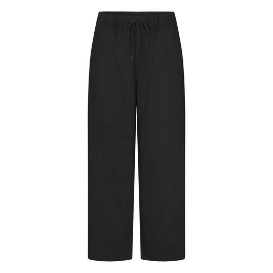 WOVEN COTTON OVERSIZED STRAIGHT LEG PANT | ONYX