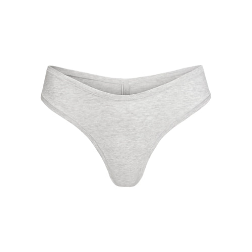 COTTON JERSEY DIPPED THONG | LIGHT HEATHER GREY
