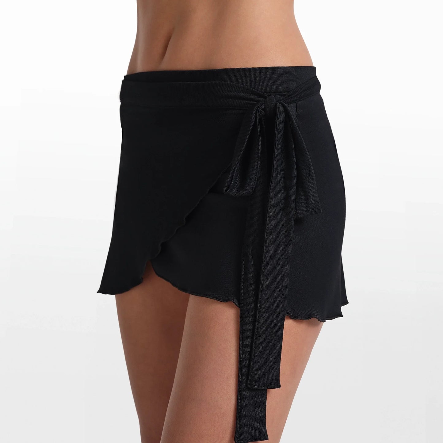 NikeSKIMS STRETCH KNIT WRAP SKIRT | OBSIDIAN