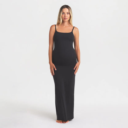 FITS EVERYBODY MATERNITY LONG SLIP DRESS | ONYX
