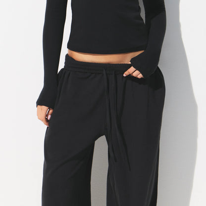 COTTON JERSEY WIDE LEG PANT | SOOT