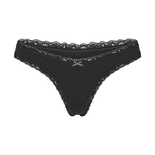 LIGHTWEIGHT COTTON LACE THONG | SOOT
