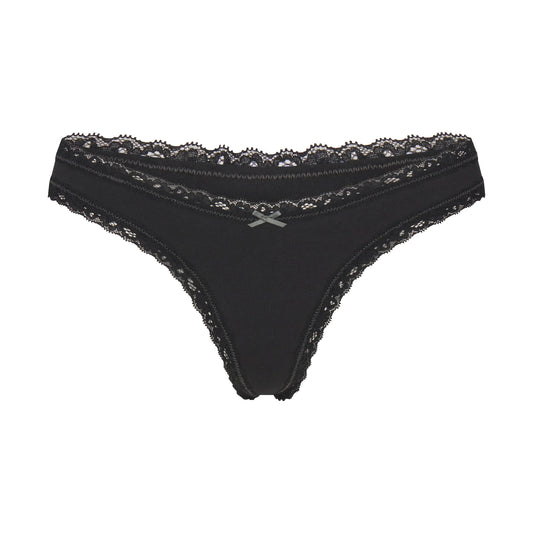 LIGHTWEIGHT COTTON LACE THONG | SOOT