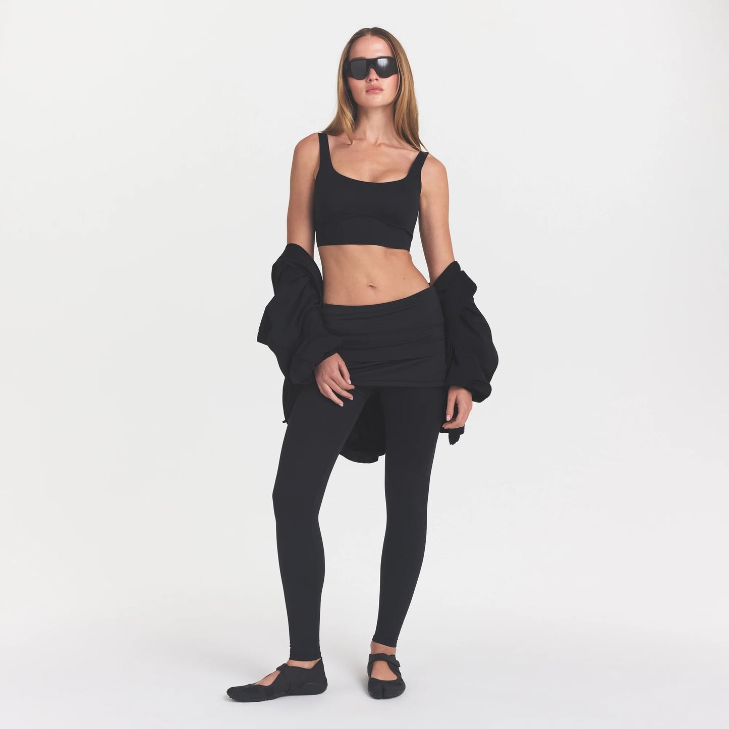 NikeSKIMS MATTE LONGLINE CORSET BRA | OBSIDIAN