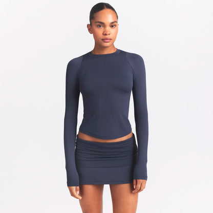 NikeSKIMS AIRY LONG SLEEVE CREW NECK TOP | DEEP ROYAL