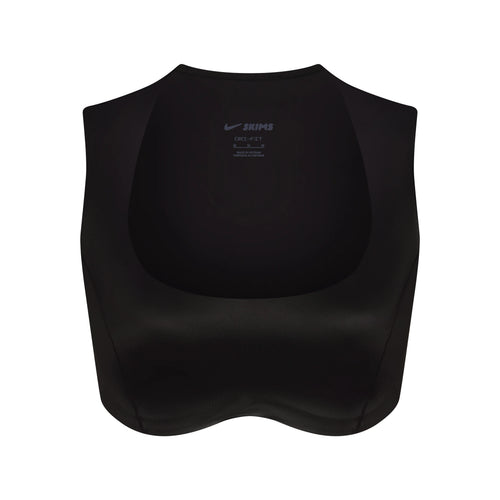 NikeSKIMS SATIN SHINE WIDE SCOOP BRA | OBSIDIAN