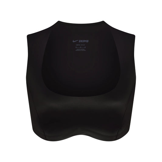 NikeSKIMS SATIN SHINE WIDE SCOOP BRA | OBSIDIAN