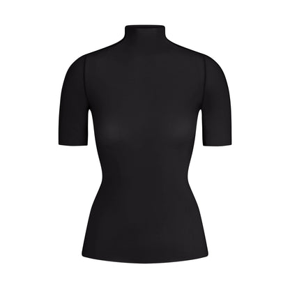 NikeSKIMS WEIGHTLESS LAYERS MOCK NECK SHORT SLEEVE T-SHIRT | OBSIDIAN
