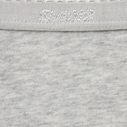 LIGHTWEIGHT COTTON LOGO PICOT STRING BIKINI | LIGHT HEATHER GREY