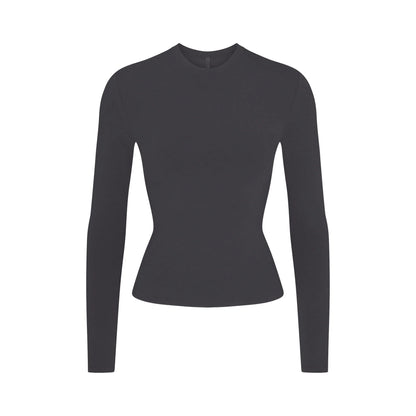 COTTON JERSEY LONG SLEEVE T-SHIRT | SOOT