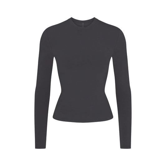 COTTON JERSEY LONG SLEEVE T-SHIRT | SOOT