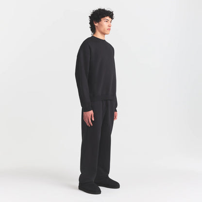 FLEECE LOUNGE MENS RELAXED HIGH CREWNECK | WASHED ONYX