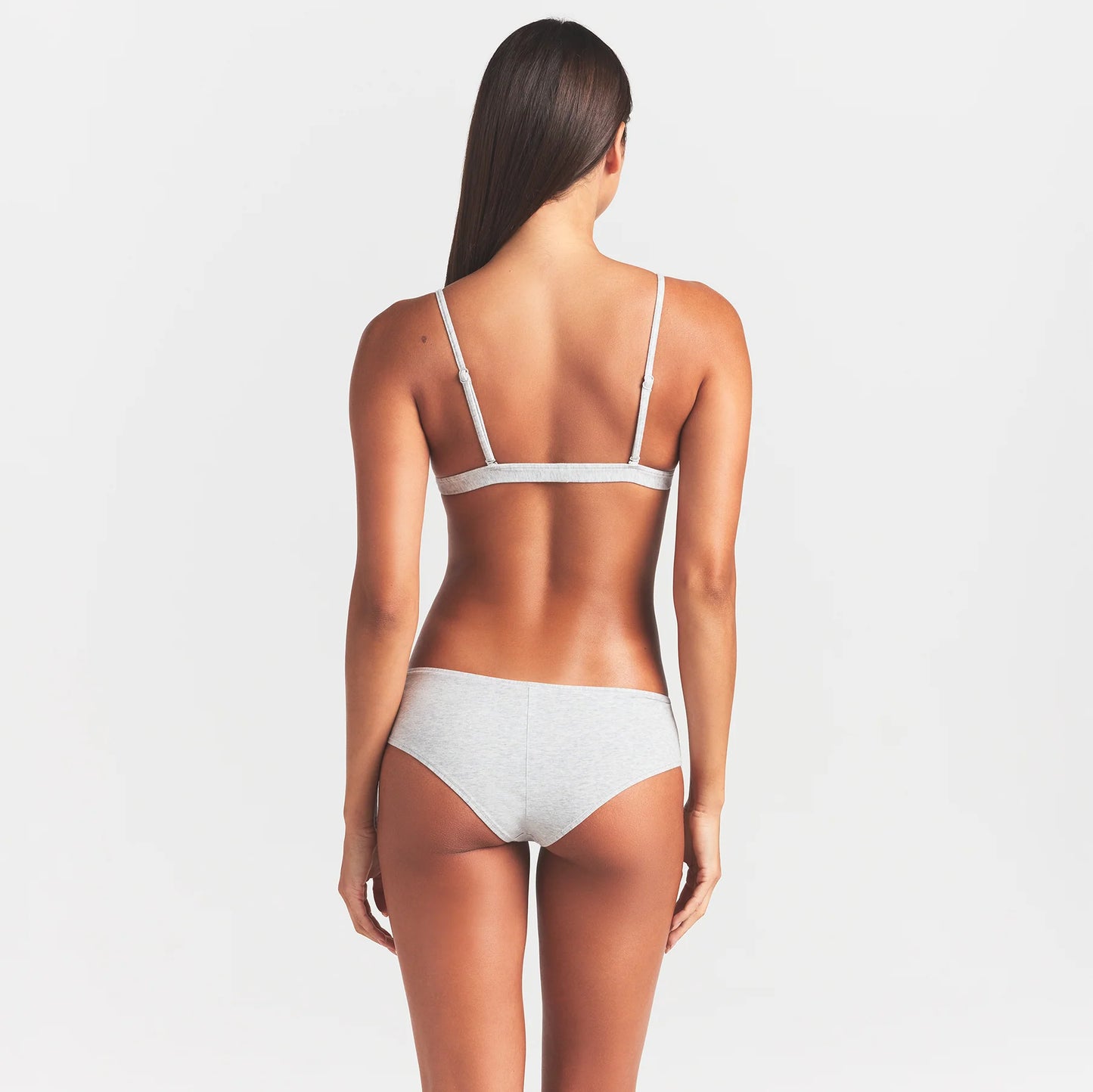 EVERYDAY COTTON TRIANGLE BRALETTE | LIGHT HEATHER GREY