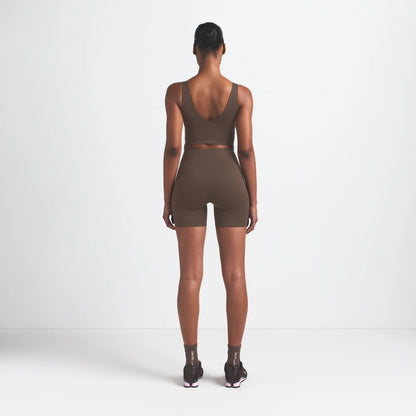 NikeSKIMS MATTE V-NECK BRA TOP | DARK SEPIA