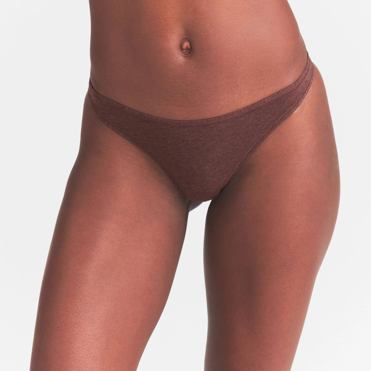 EVERYDAY COTTON THONG | COCOA HEATHER