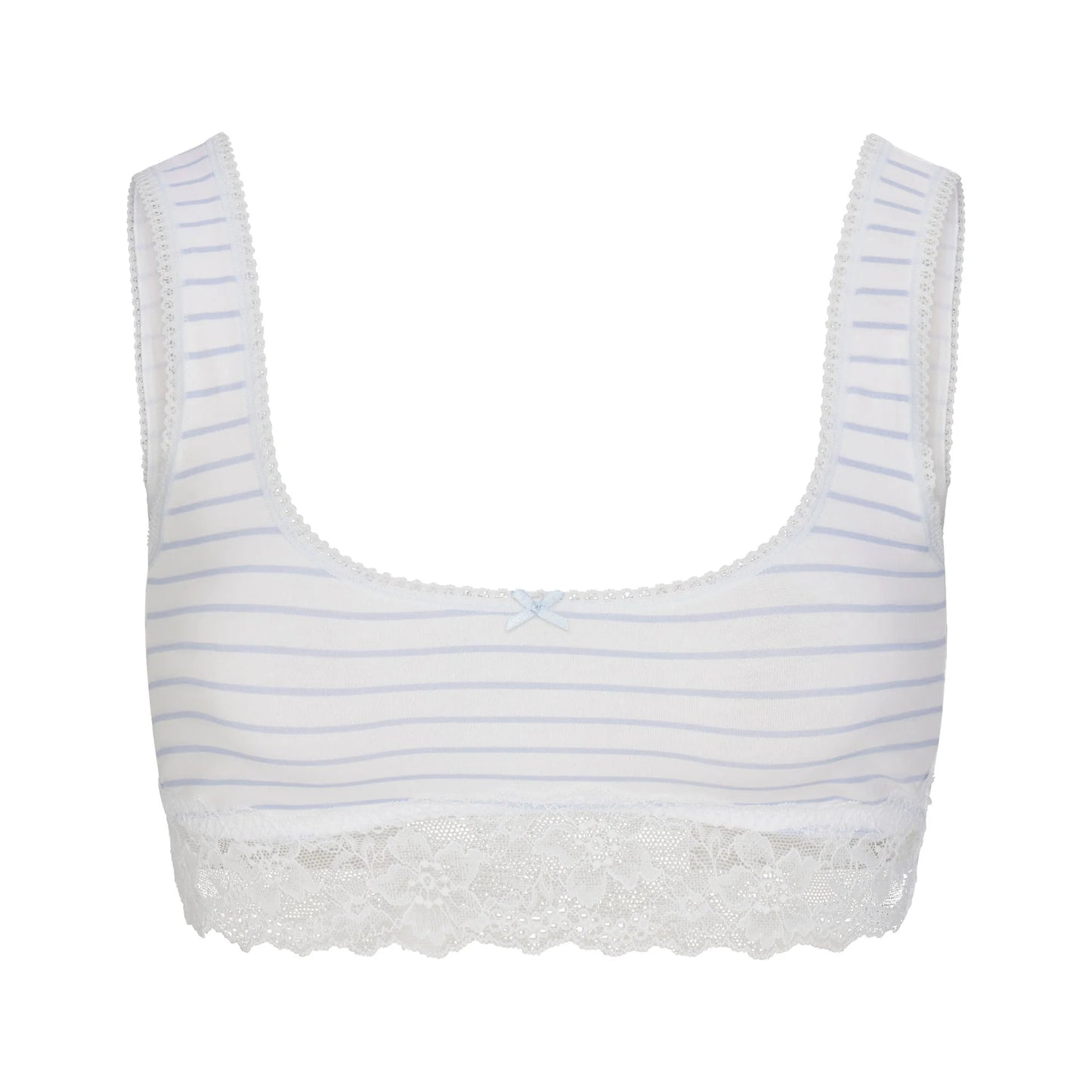 LIGHTWEIGHT COTTON LACE SCOOP BRALETTE | AIRSPACE LAGUNA STRIPE