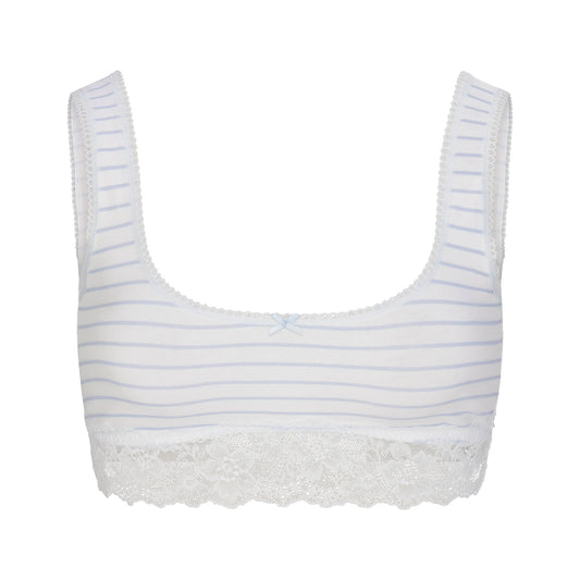 LIGHTWEIGHT COTTON LACE SCOOP BRALETTE | AIRSPACE LAGUNA STRIPE